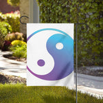 Purple And Blue Yin Yang Print House Flag