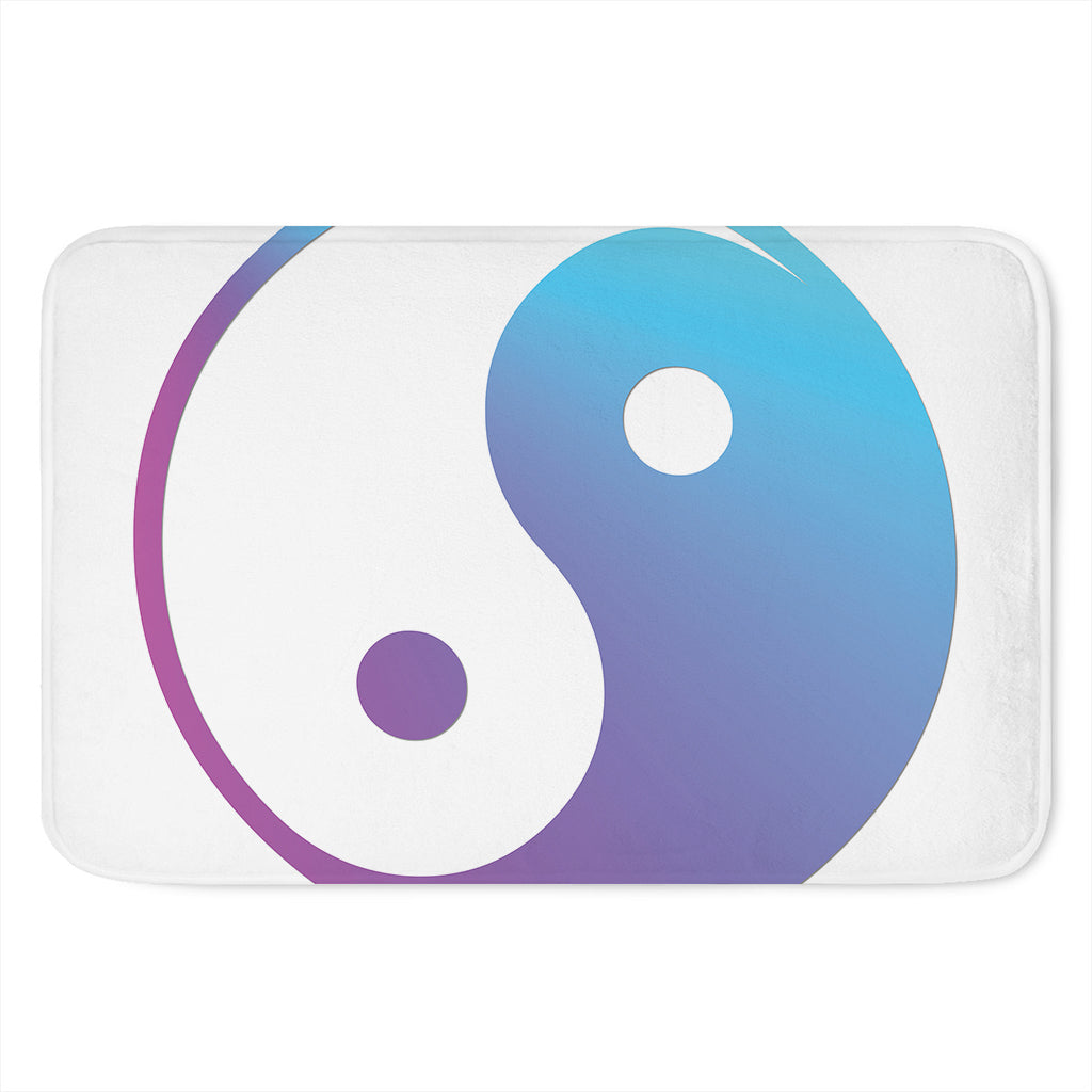 Purple And Blue Yin Yang Print Indoor Door Mat
