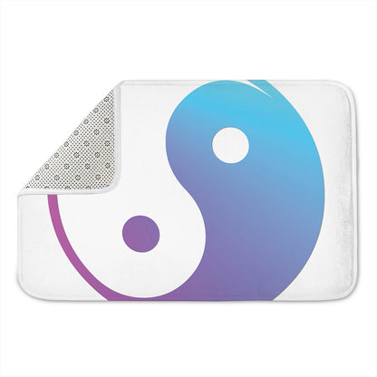 Purple And Blue Yin Yang Print Indoor Door Mat