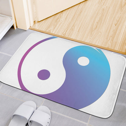 Purple And Blue Yin Yang Print Indoor Door Mat