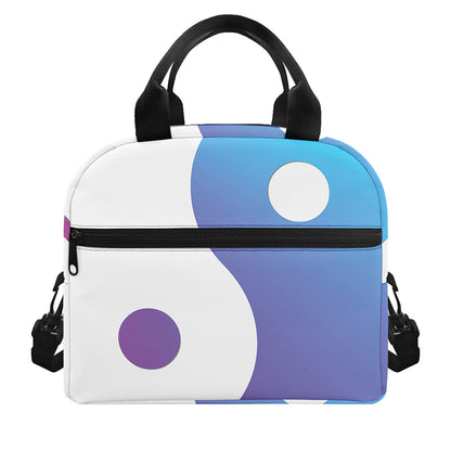 Purple And Blue Yin Yang Print Insulated Lunch Bag