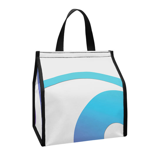 Purple And Blue Yin Yang Print Insulated Lunch Tote