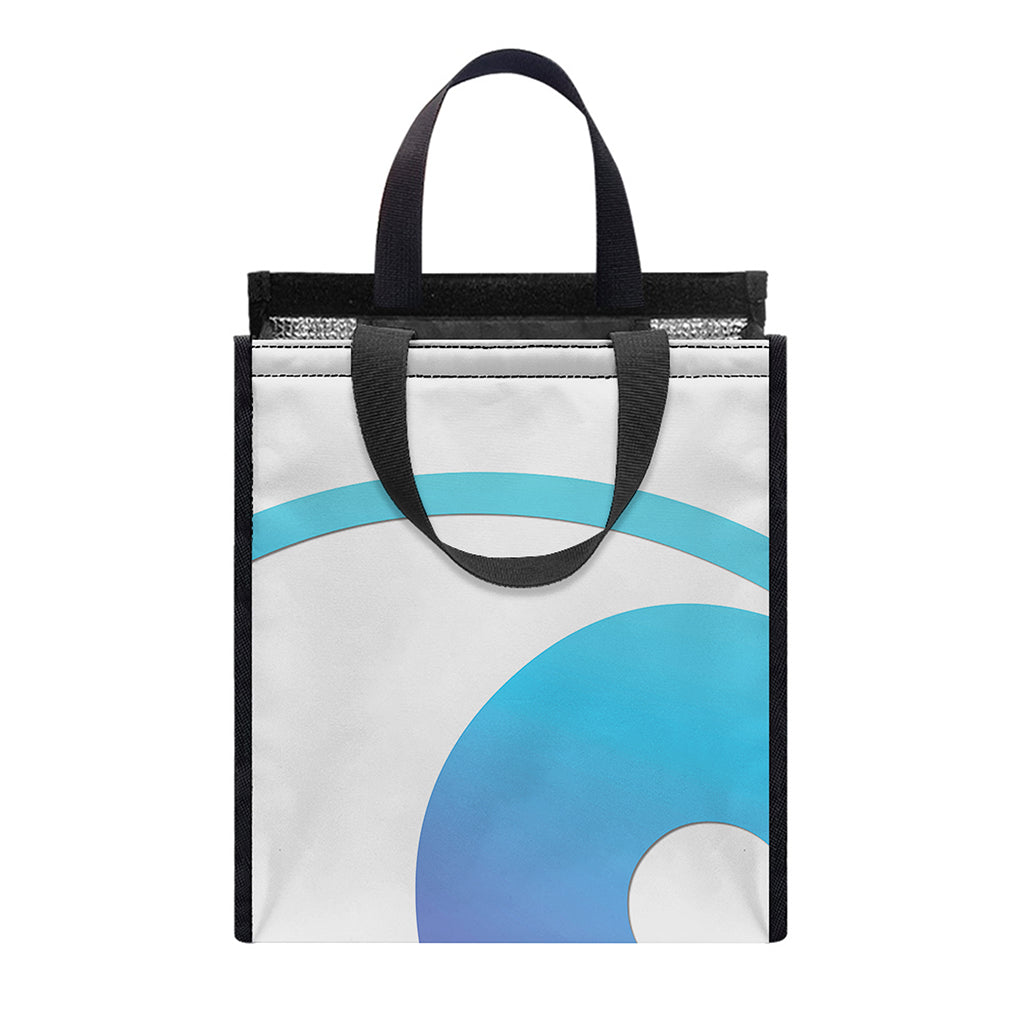 Purple And Blue Yin Yang Print Insulated Lunch Tote