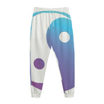 Purple And Blue Yin Yang Print Jogger Pants