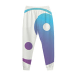 Purple And Blue Yin Yang Print Jogger Pants