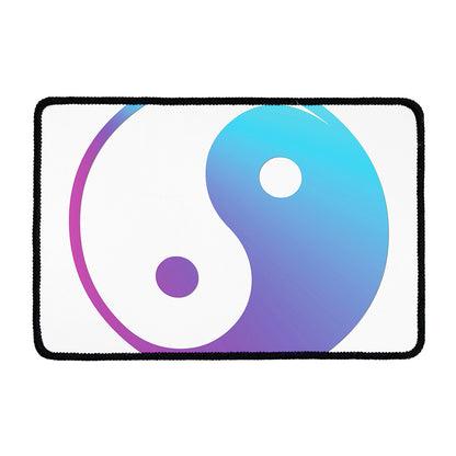 Purple And Blue Yin Yang Print Kitchen Mat