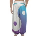 Purple And Blue Yin Yang Print Lantern Pants