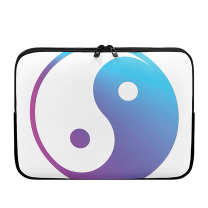 Purple And Blue Yin Yang Print Laptop Sleeve