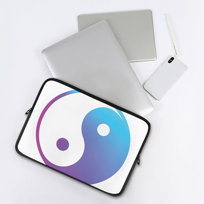 Purple And Blue Yin Yang Print Laptop Sleeve