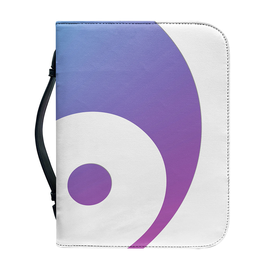 Purple And Blue Yin Yang Print Leather Bible Cover
