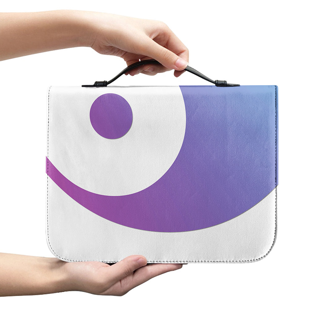 Purple And Blue Yin Yang Print Leather Bible Cover