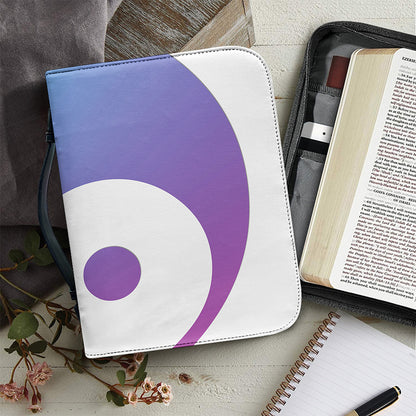 Purple And Blue Yin Yang Print Leather Bible Cover