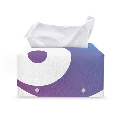 Purple And Blue Yin Yang Print Leather Tissue Box Cover