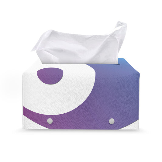 Purple And Blue Yin Yang Print Leather Tissue Box Cover