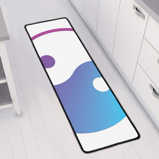 Purple And Blue Yin Yang Print Long Kitchen Mat