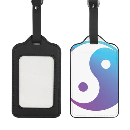 Purple And Blue Yin Yang Print Luggage Tag