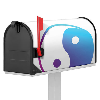 Purple And Blue Yin Yang Print Mailbox Cover