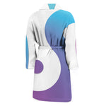 Purple And Blue Yin Yang Print Men's Bathrobe