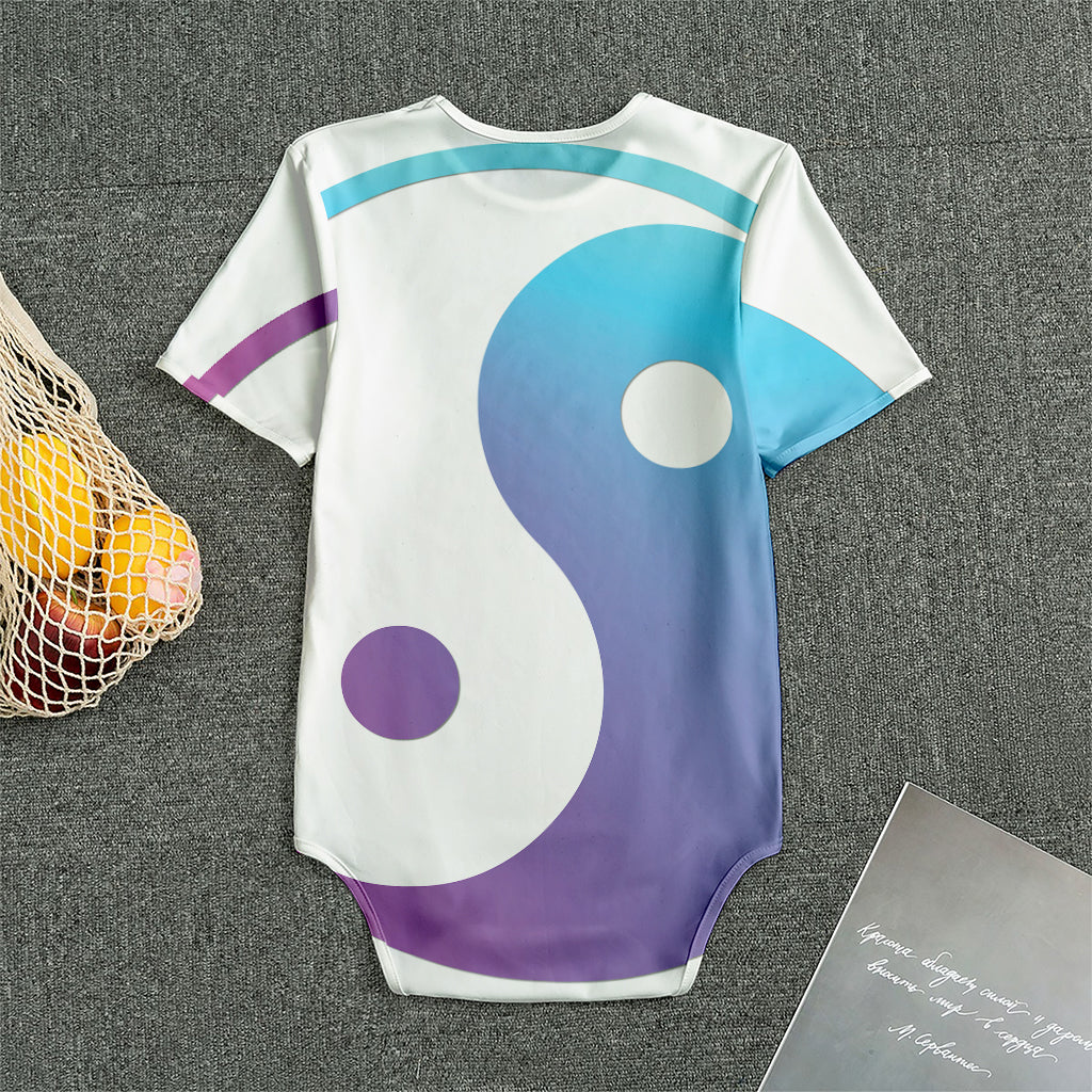 Purple And Blue Yin Yang Print Men's Bodysuit