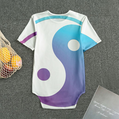 Purple And Blue Yin Yang Print Men's Bodysuit