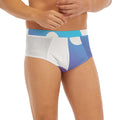 Purple And Blue Yin Yang Print Men's Briefs
