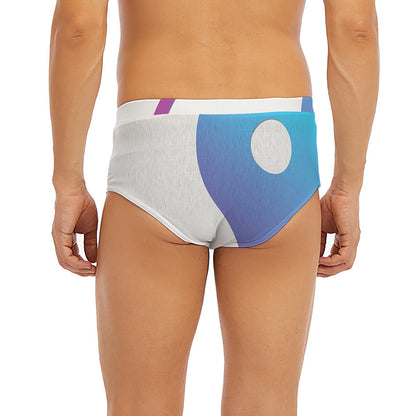 Purple And Blue Yin Yang Print Men's Briefs
