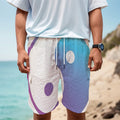 Purple And Blue Yin Yang Print Men's Cargo Shorts