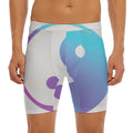 Purple And Blue Yin Yang Print Men's Long Boxer Briefs