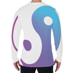 Purple And Blue Yin Yang Print Men's Long Sleeve T-Shirt