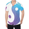 Purple And Blue Yin Yang Print Men's Shirt