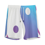 Purple And Blue Yin Yang Print Men's Sports Shorts