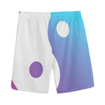 Purple And Blue Yin Yang Print Men's Sports Shorts