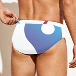 Purple And Blue Yin Yang Print Men's Swim Briefs
