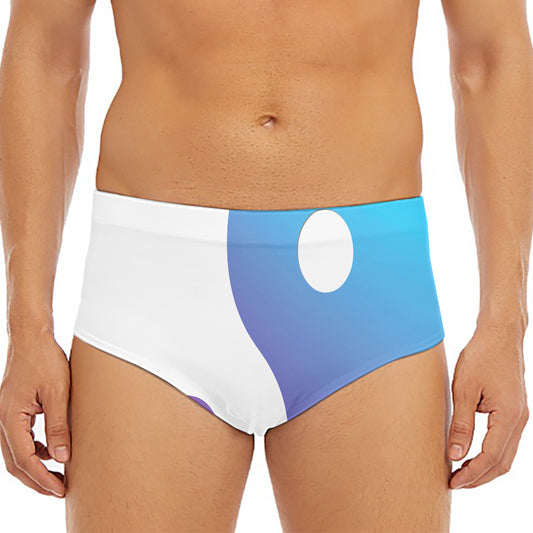 Purple And Blue Yin Yang Print Men's Triangle Swim Briefs