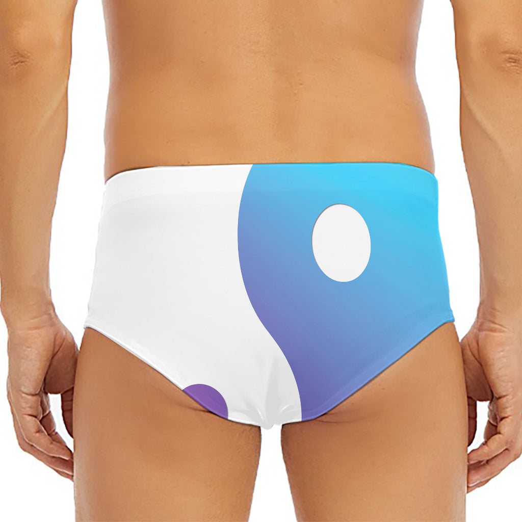 Purple And Blue Yin Yang Print Men's Triangle Swim Briefs