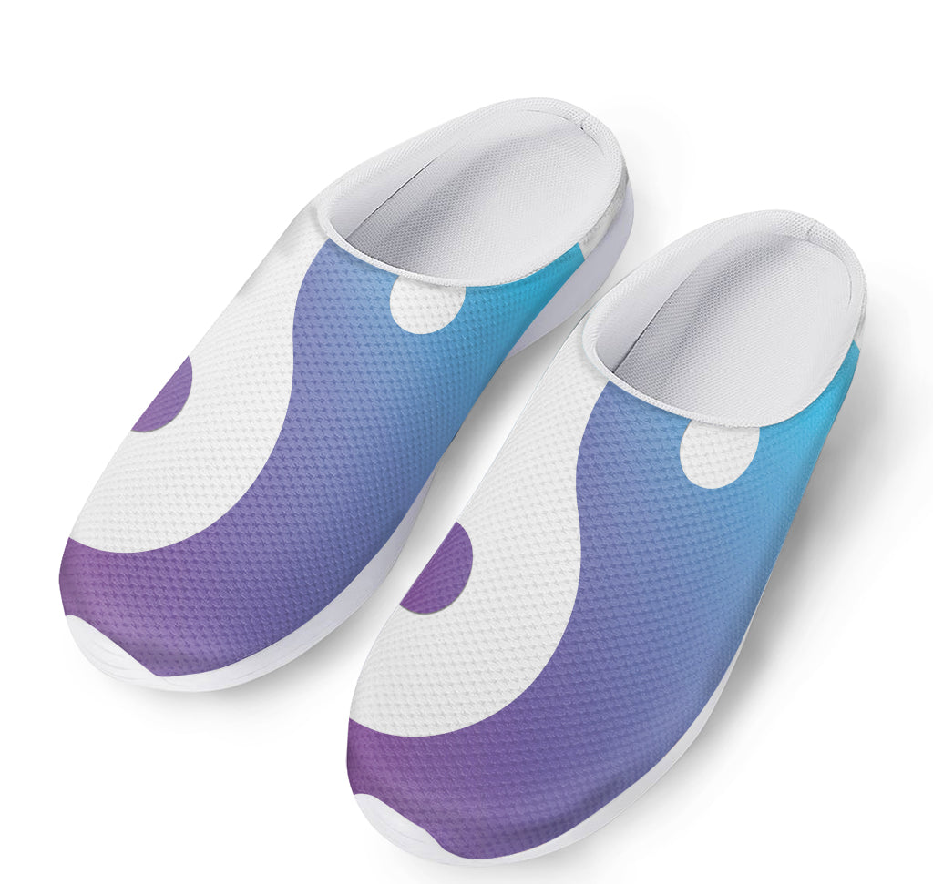 Purple And Blue Yin Yang Print Mesh Casual Shoes