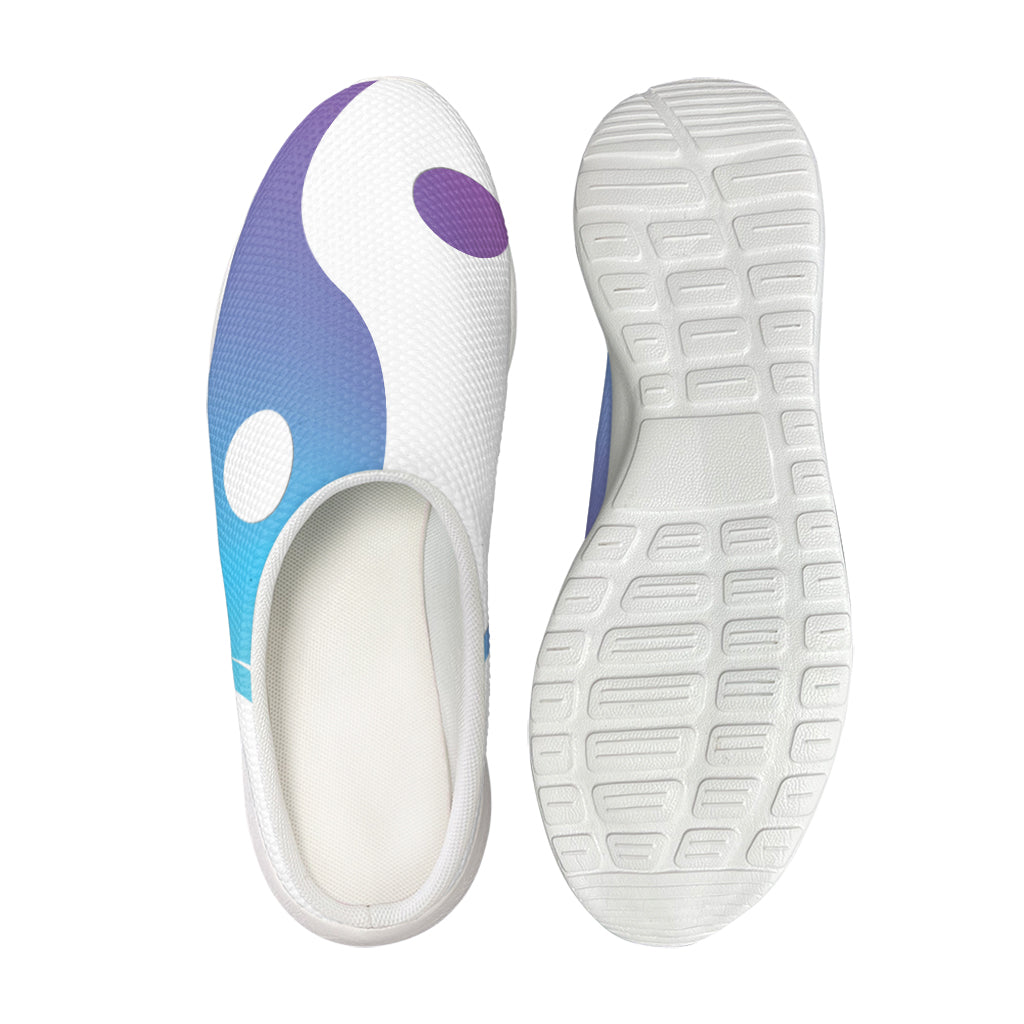 Purple And Blue Yin Yang Print Mesh Casual Shoes