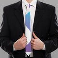 Purple And Blue Yin Yang Print Necktie