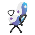 Purple And Blue Yin Yang Print Office Chair Cover