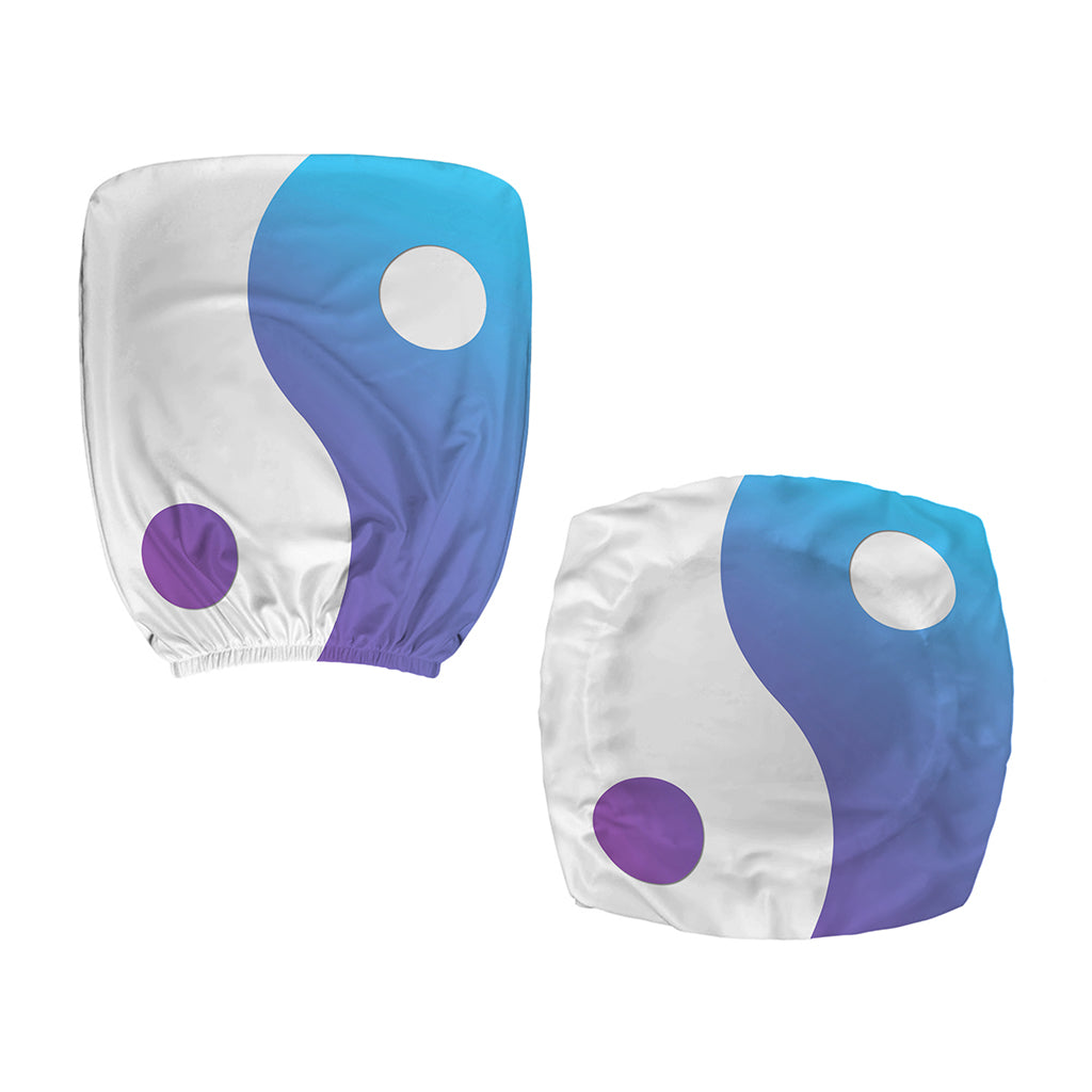 Purple And Blue Yin Yang Print Office Chair Cover
