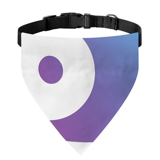 Purple And Blue Yin Yang Print Over The Collar Dog Bandana