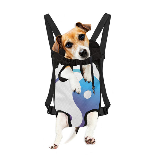 Purple And Blue Yin Yang Print Pet Carrier Backpack
