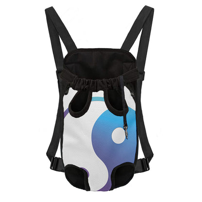 Purple And Blue Yin Yang Print Pet Carrier Backpack