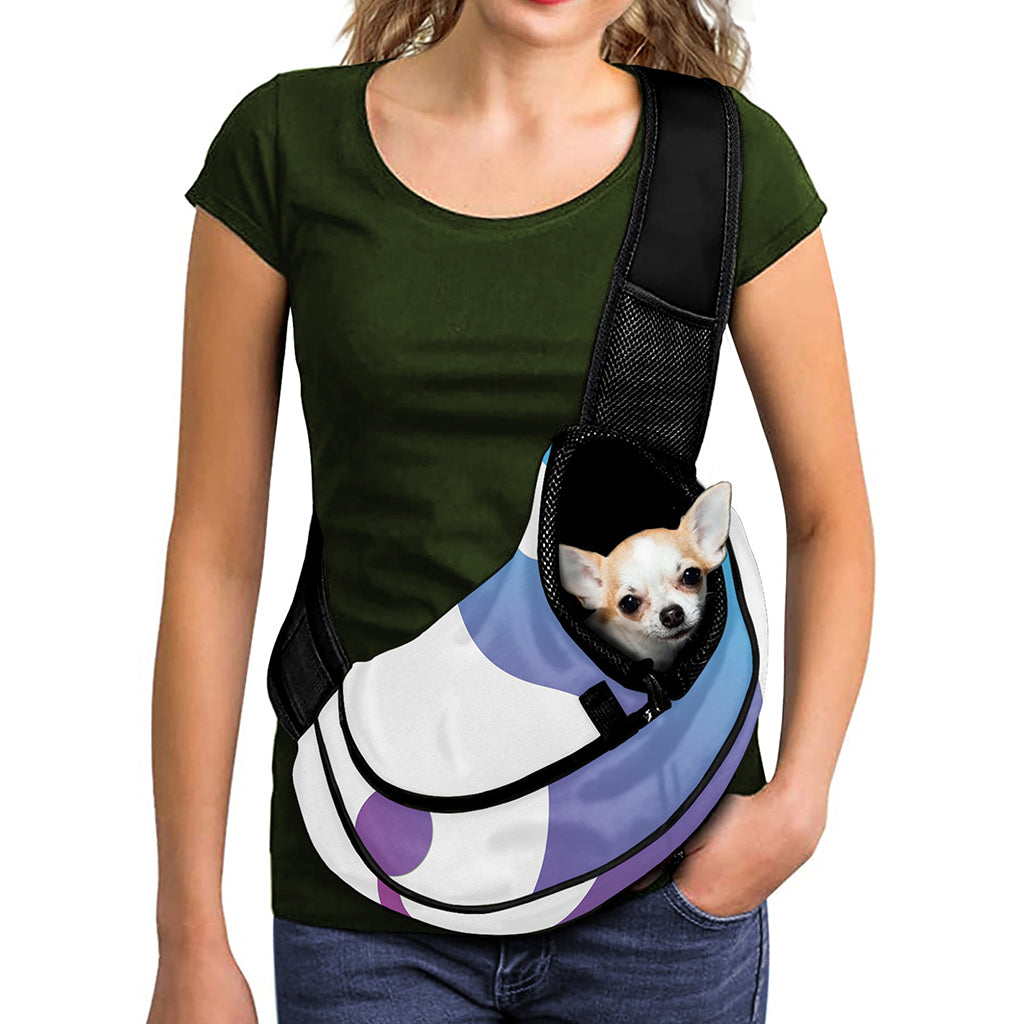 Purple And Blue Yin Yang Print Pet Sling Carrier