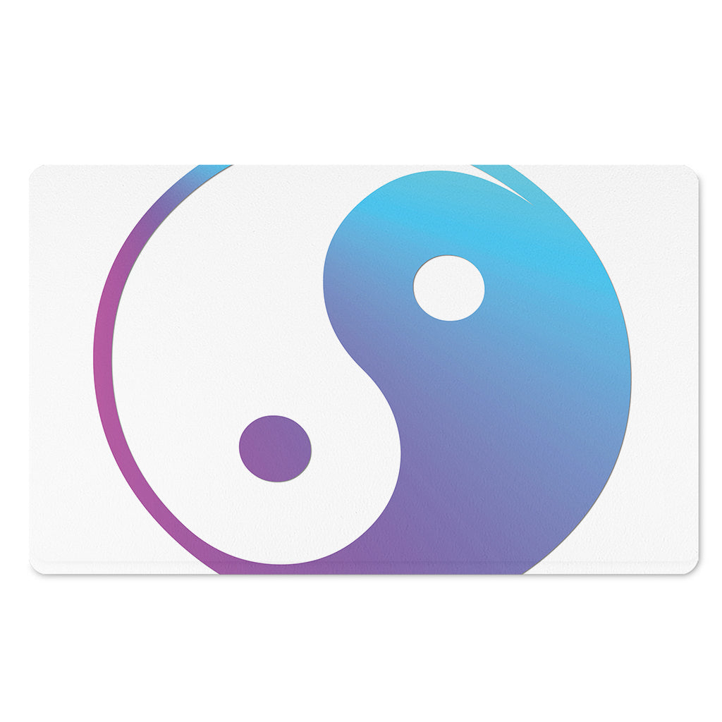 Purple And Blue Yin Yang Print Polyester Doormat
