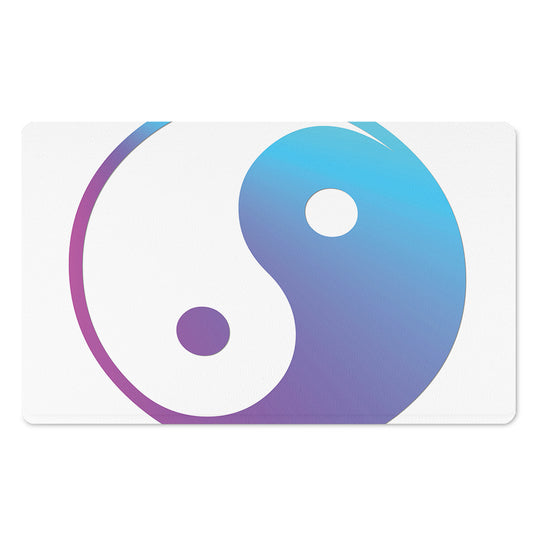 Purple And Blue Yin Yang Print Polyester Doormat