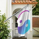 Purple And Blue Yin Yang Print Polyester Flag