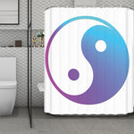 Purple And Blue Yin Yang Print Polyester Shower Curtain