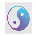 Purple And Blue Yin Yang Print Polyester Shower Curtain