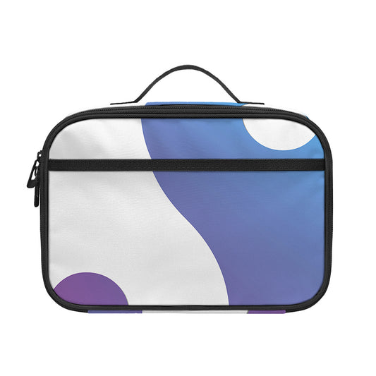 Purple And Blue Yin Yang Print Portable Lunch Bag
